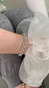 Silver line@bracelet
