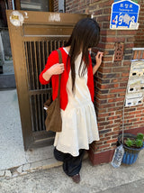 Unin Basic Color Round Neck Cardigan