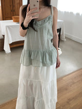 Checkered Long Skirt (2color)