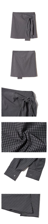 SHIRT STYLE LAYERED WRAP SKIRT