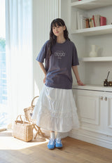 26SS★ Cat's Heart Chain Embroidery Short Sleeve Tee