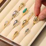 [Worn by Jeon Hyo-sung, Joo Hyun-young, Ria Kim, Ju-yeon, Lee Jung-shin] Sparkle Emblem Wide Band 925 Silver + 14k gold plating Adjustable Size Ring R041-02G-W