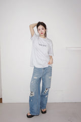 プレミアムコットンオーバーサイズフィットラウンド半袖Tシャツ
