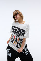 Weekend warrior people artwork T-shirt (White)