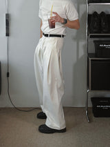 ASCLO Wool Deep Tuck Wide Slacks (3color)