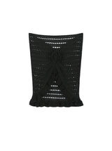 フラワーラッフルニットトップ (BLACK)