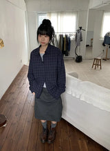 26FW★ [BAONHAUS] Kurenin Roll-up Check Shirt