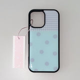 [MADE] ドットパッチ スマホケース_ミント (epoxy black bumper)