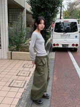 ピンストライプワイドネック長袖(3C)