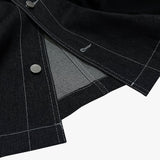 reverse terry pocket denim shortsleeve shirt_black