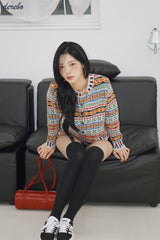 Nordic round knit cardigan