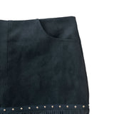 Arven Western Fringe Suede Metal Studded Mini Skirt (2 colors)