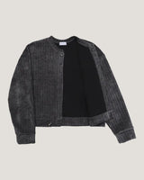 (UNISEX) Velour Crop Cardigan