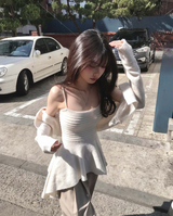 wave asymmetric flare knit cd + top set