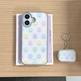 [MADE][Glossy Glass Silver Bumper Case] Pastel Dot 