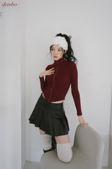 leather pleated pants mini skirt