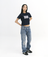 キャッチング アイ クロップ T シャツ、ネイビー