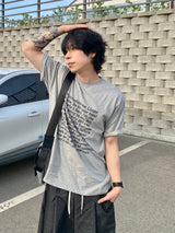スクエアフレームレタリング半袖Tシャツ 3C