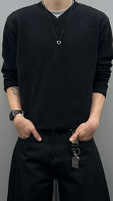 ソフトVネックニット (M, L / 4 Colors)