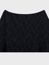 Floral Lace Midi Skirt_Black