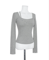 elver slim layer button tee