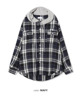 LMN Er Western Checkered Hooded Shirt (3 colors)