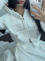 ストリートパッチフーディージップアップ🤎🤍🖤3COLOR