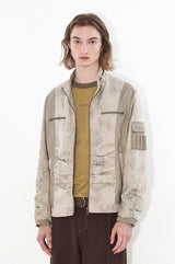 Snake pattern printed heavy-duty patchwork loose jacket