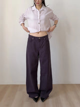 Maple Dyed Cotton Wide Pants