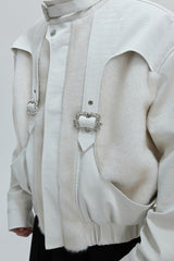 Crocodile Fleece Biker Jacket