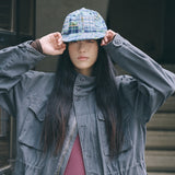 vintage patchwork cap blue