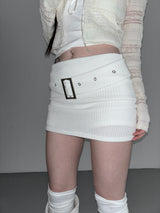 cream belt knit skirt(2 color)