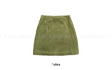 (Lining Fleece) SUEDE MIDI SKIRT