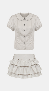 Mave Puff Sleeve Skirt Set