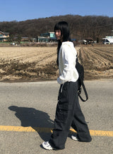 モボバンディングカーゴピンタックワイドパンツ