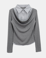 セアンカラーシャツレイヤードTシャツ