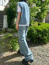 デニムストラップワイドパンツ code 18105