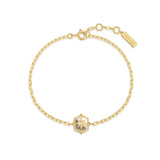 gold color block mother-of-pearl star 14k gold plating + 925 silver bracelet B067-03G