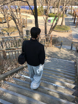 ディブタートルネッククロップワッフルスウェットシャツ 3C