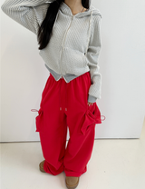 ワッフルパターンフードジップアップ / 2WAY🧇 - 2 COLORS
