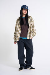 Henley neck layered long sleeves