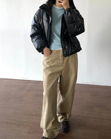 Mute Leather Short Padding Down Jumper 3C