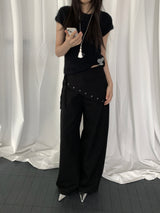 Nelson Studded Wide Straight Pants