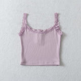 Lilac Lace Button Tank Top 231646396