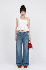 CROSS-WRAP PEPLUM BUSTIER TOP (3COLORS!)