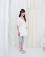 TEA DIARY V-NECK TOP / WHITE