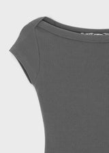 [B-BASIC] ベーシックリブボートネック半袖Tシャツ (2 SIZE)