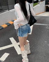 サイドストリングボタンパーカー