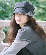 BUTTON NEWSBOY CAP - CHARCOAL