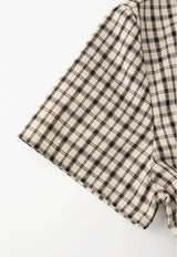 Bubbletea Check Frill Blouse 232195016